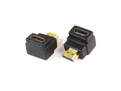 Adaptateur coupleur HDMI femelle - HDMI Mâle Coudé 90° Noir plaque or Reekin