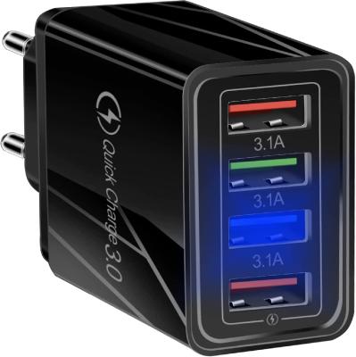 Izoxis Chargeur USB 4 ports Charge Rapide 3.1A