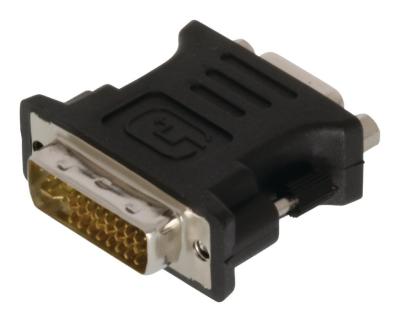 Adaptateur DVI vers VGA à connecteur DVI-I 24+5 broches mâle vers VGA femelle noir