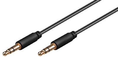 Câble de Connexion Audio AUX, 3,5 mm Stéréo 3 Pôles, Slim, 1M plaque Or Goobay