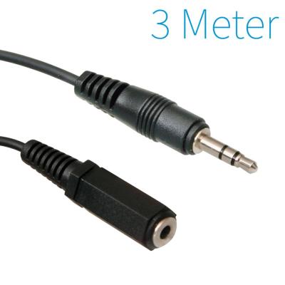 Câble audio stéréo Extension 3,5 mm mâle - 3,5 mm femelle 3.00 m Noir