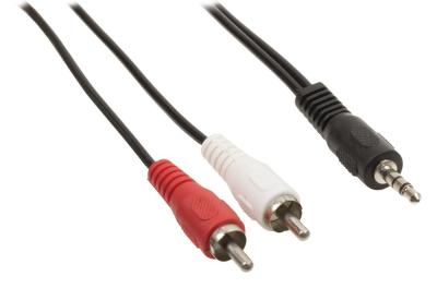 Câble adaptateur audio Jack 3,5 mm stéréo mâle vers 2x RCA mâles 1,50 m noir
