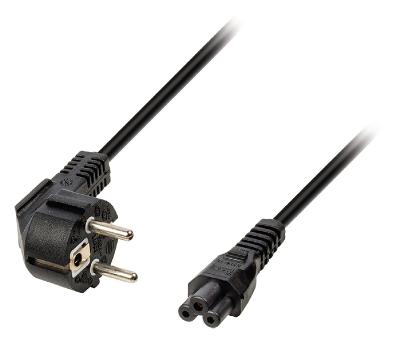 Câble d'alimentation Schuko M - C5 Type F (CEE 7/4) - IEC-320-C5 3.00 m Noir