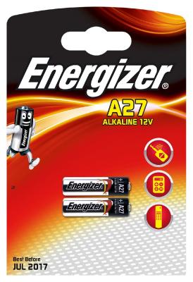 Pile Energizer Alcaline A27/E27A Lot de 2 pcs 12V