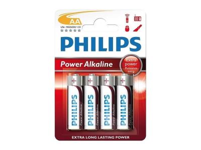 Pack de 4 piles Philips Power Alkaline LR06 Mignon AA