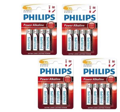Pack de 16 piles (4 x pack 4 piles) Philips Power Alkaline LR06 Mignon AA