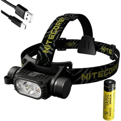 Nitecore HC65 v2 Lampe frontale puissante 1700 lumens avec câble USB Eco-Sensa Type C (standard) Noir