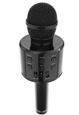 Microphone Karaoké portable sans Fil Autonome fonction enregistrement Noir Bluetooth