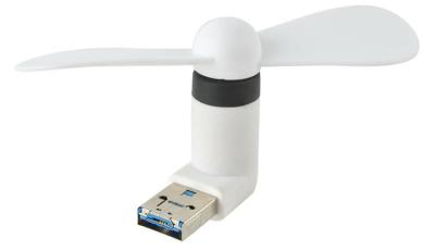 Mini Ventilateur OTG 1W pour smartphone USB / Micro-USB Blanc compact