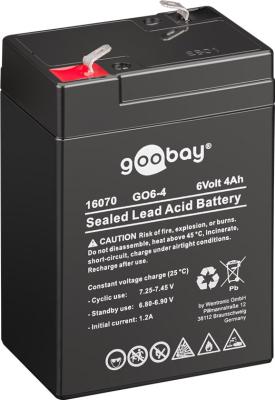 goobay Faston Batterie au Plomb 6 V 4 Ah
