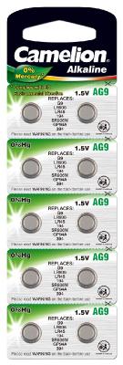 Pack de 10 piles Camelion Alcaline AG9/LR45/LR936/394 0% Mercury/Hg