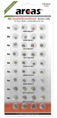 Pack de 40 piles bouton Arcas AG3-AG13 0% Mercury/Hg