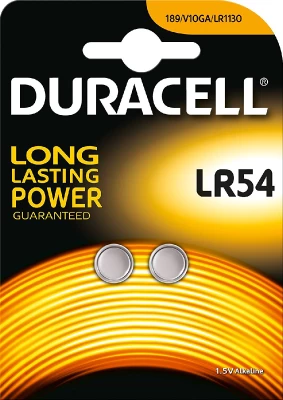 DURACELL Blister de 2 Piles bouton alcaline Electronics LR54, LR1130, AG10 1,5 Volt