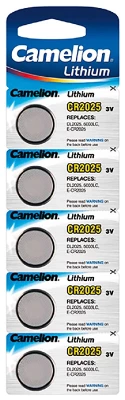 Pack de 5 piles Camelion Lithium 3V CR2025