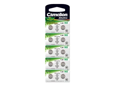 Pack de 10 piles Camelion Alcaline AG2,LR726,LR50,196,SR726W,GP96A,396 0% Mercury/Hg