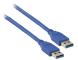 Câble USB 3.0 Extension AM - AF USB A Mâle - USB A Femelle Ronde 3.00 m Bleu