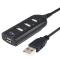 HUB Splitter USB 2.0 Hi-Speed 4 Ports pour portable et PC Noir