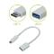 Cable OTG USB femelle type A - 3.0 vers micro USB male type C 3.1 Blanc 15 cm