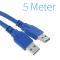 Câble USB 3.0 AM - AM USB A Mâle - USB A Mâle Ronde 5.00 m Bleu